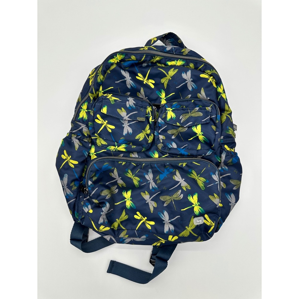 Lug Puddle Jumper Backpack Womens Dragonfly Print Navy Blue OS